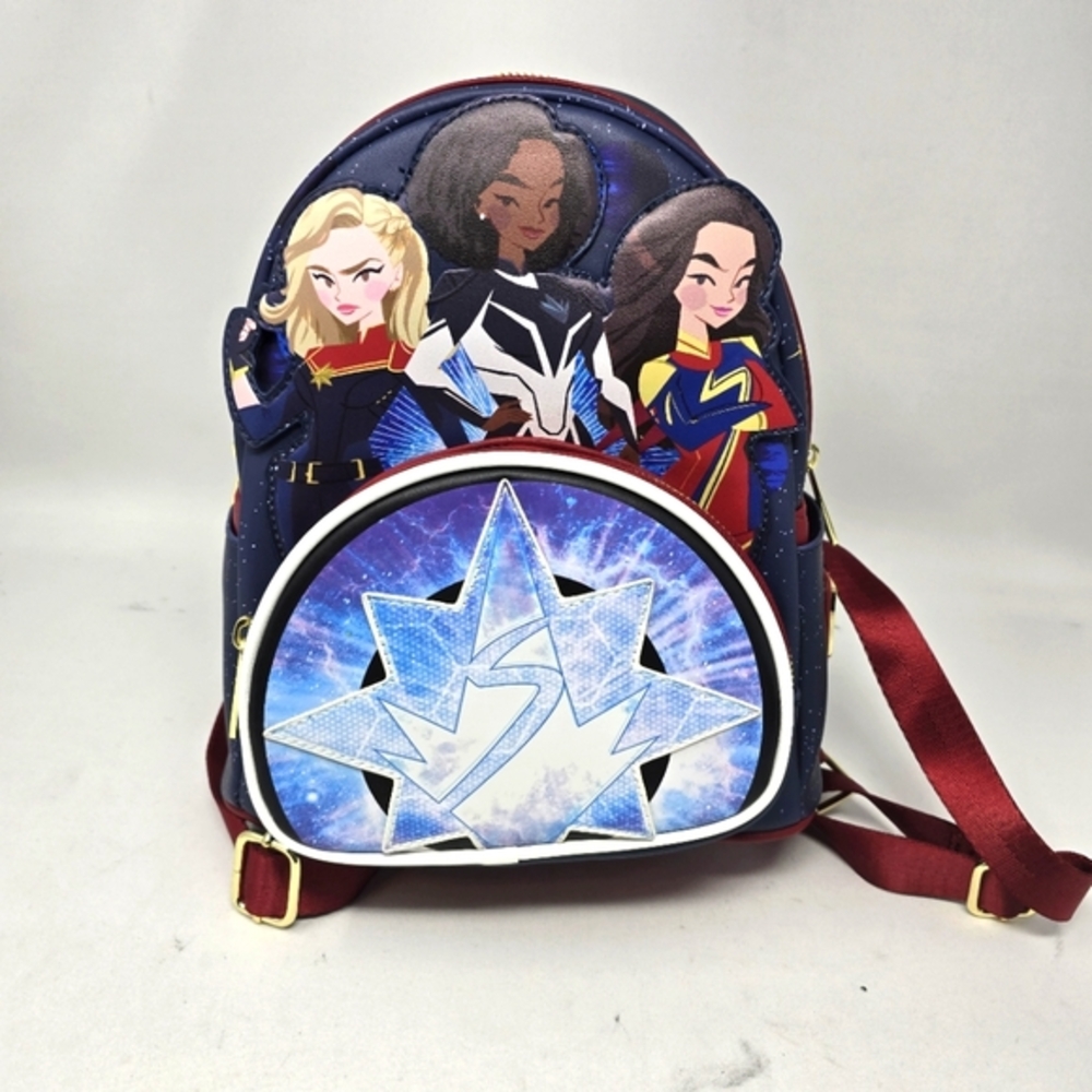 NWT Loungefly The Marvels‎ Glow In The Dark Mini Backpack Disney Marvel Studios.